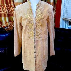 Large Mid Length Suede Coat